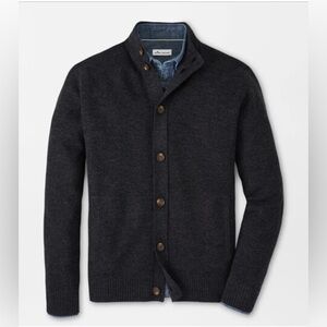 Peter Millar Black Cardigan Sweater